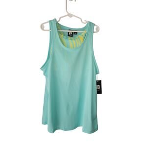 NWT Ideology Girl's  Layered Look Workout Tank Activewear Green L